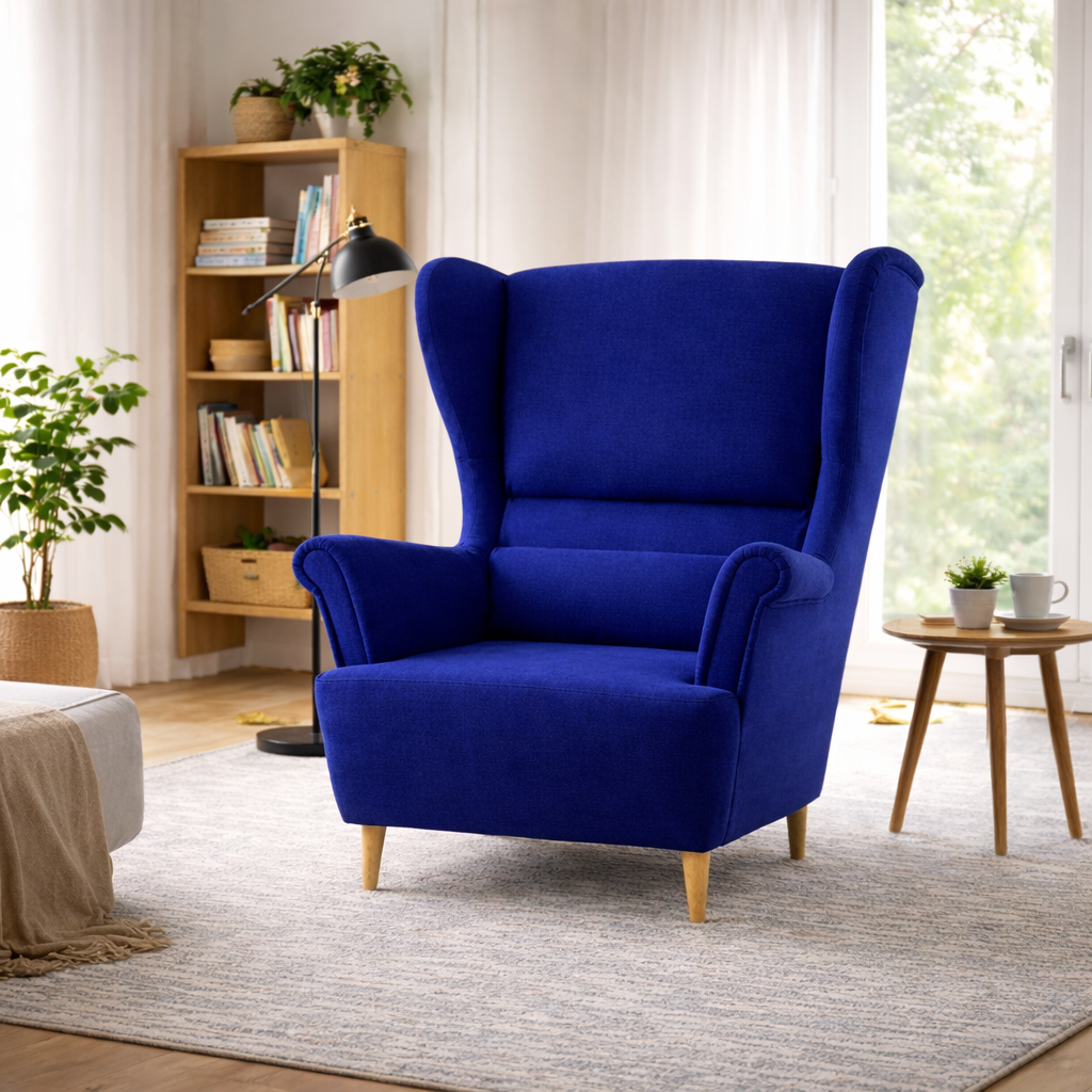 Fotel Uszak NIKO HR40 Premium | Duży Wybór Tkanin | Podnóżek