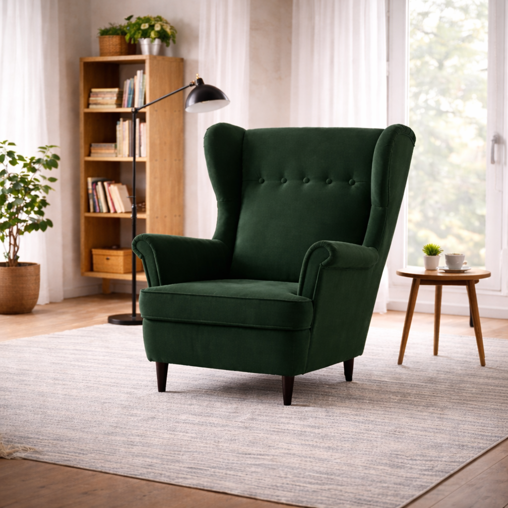 Fotel Uszak NIKO 3 HR40 Premium | Duży Wybór Tkanin | Podnóżek