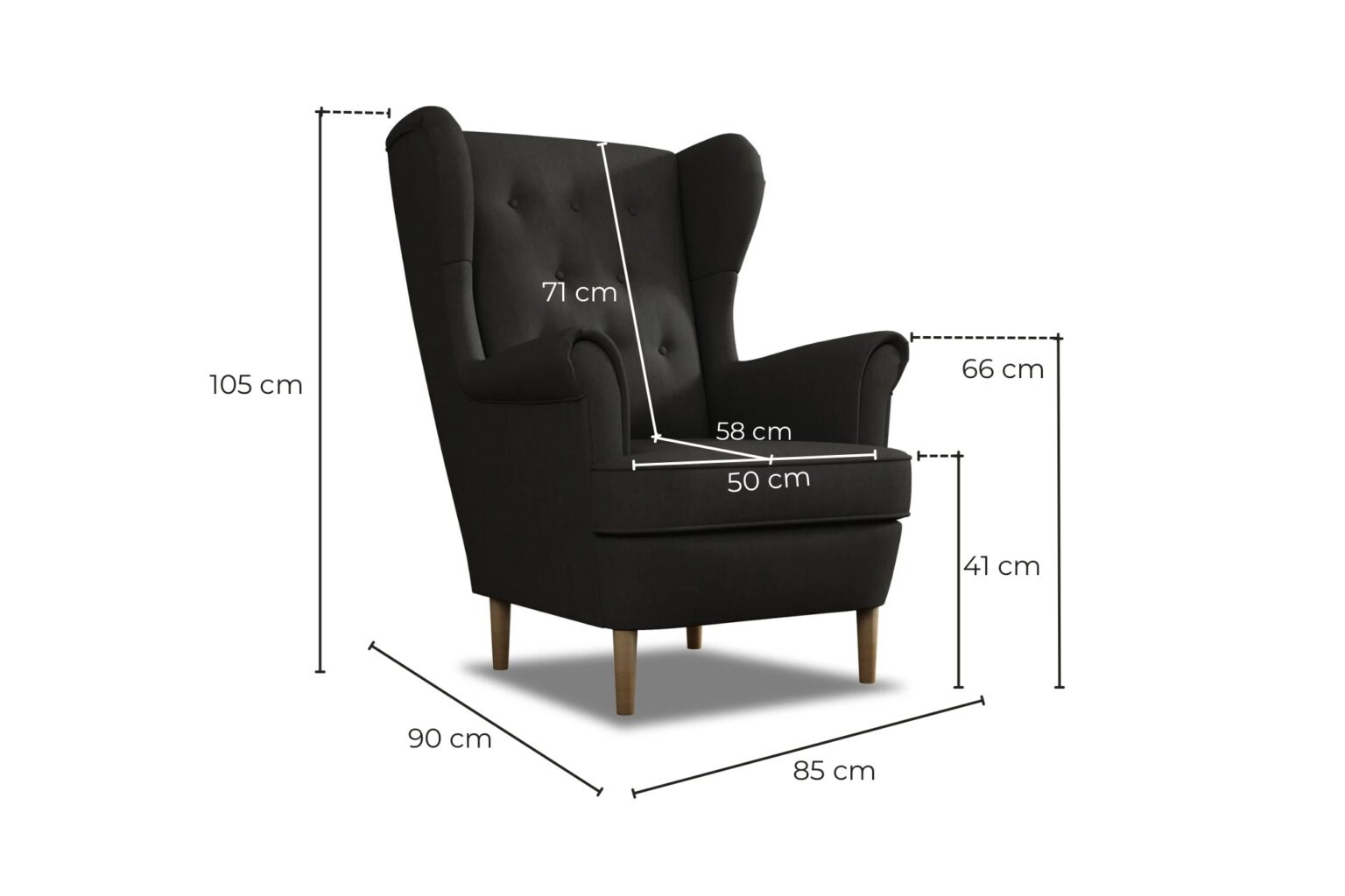 Fotel Uszak NIKO 3 HR40 Premium | Duży Wybór Tkanin | Podnóżek