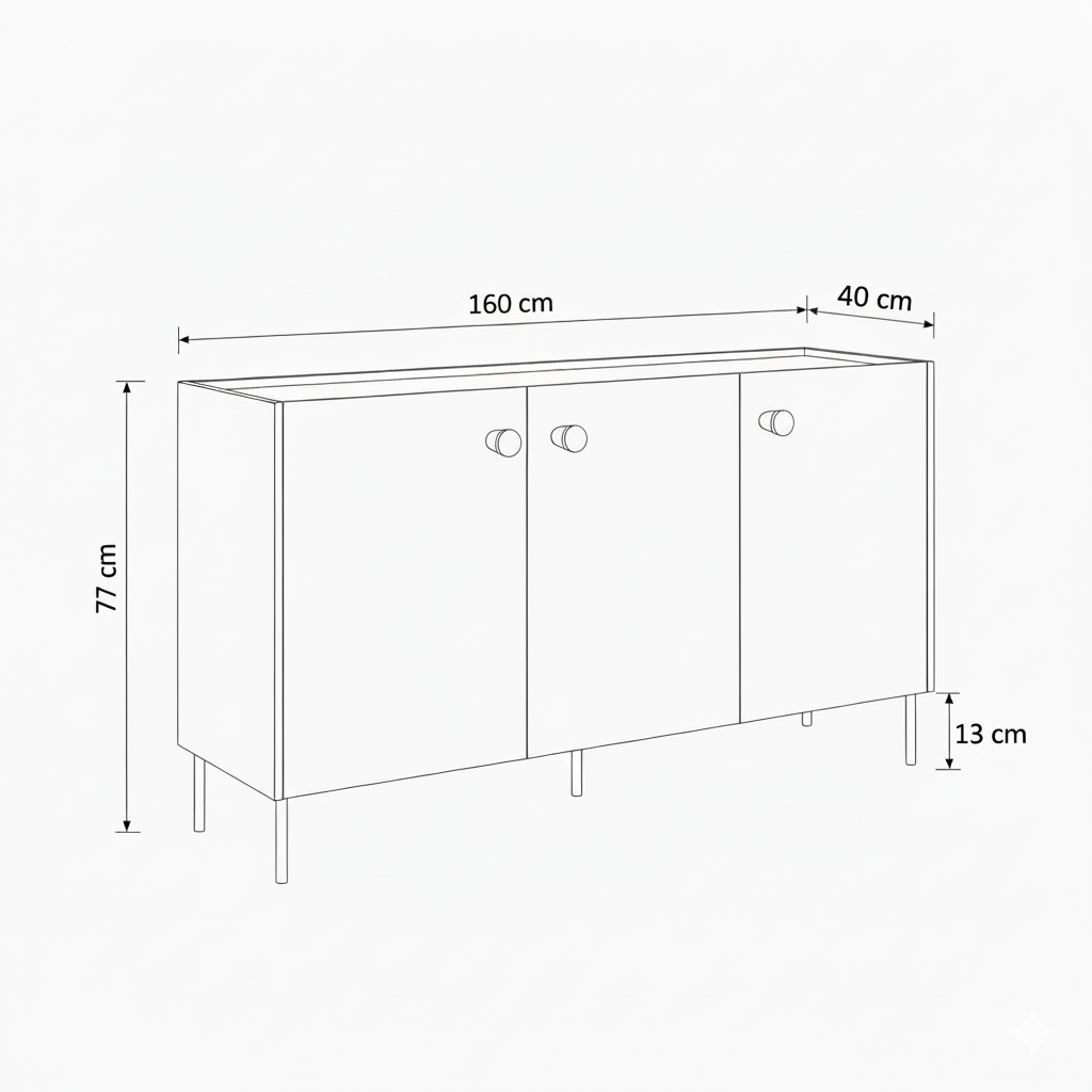 Nowoczesna Komoda Dąb Czarna 160cm STAR - Nowość!