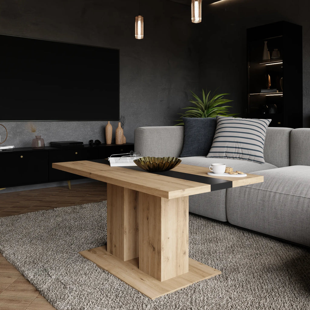 Ława Boston 110x60 cm Dąb Artisan Nowoczesna Ława do Salonu Stolik Kawowy Milo Furniture