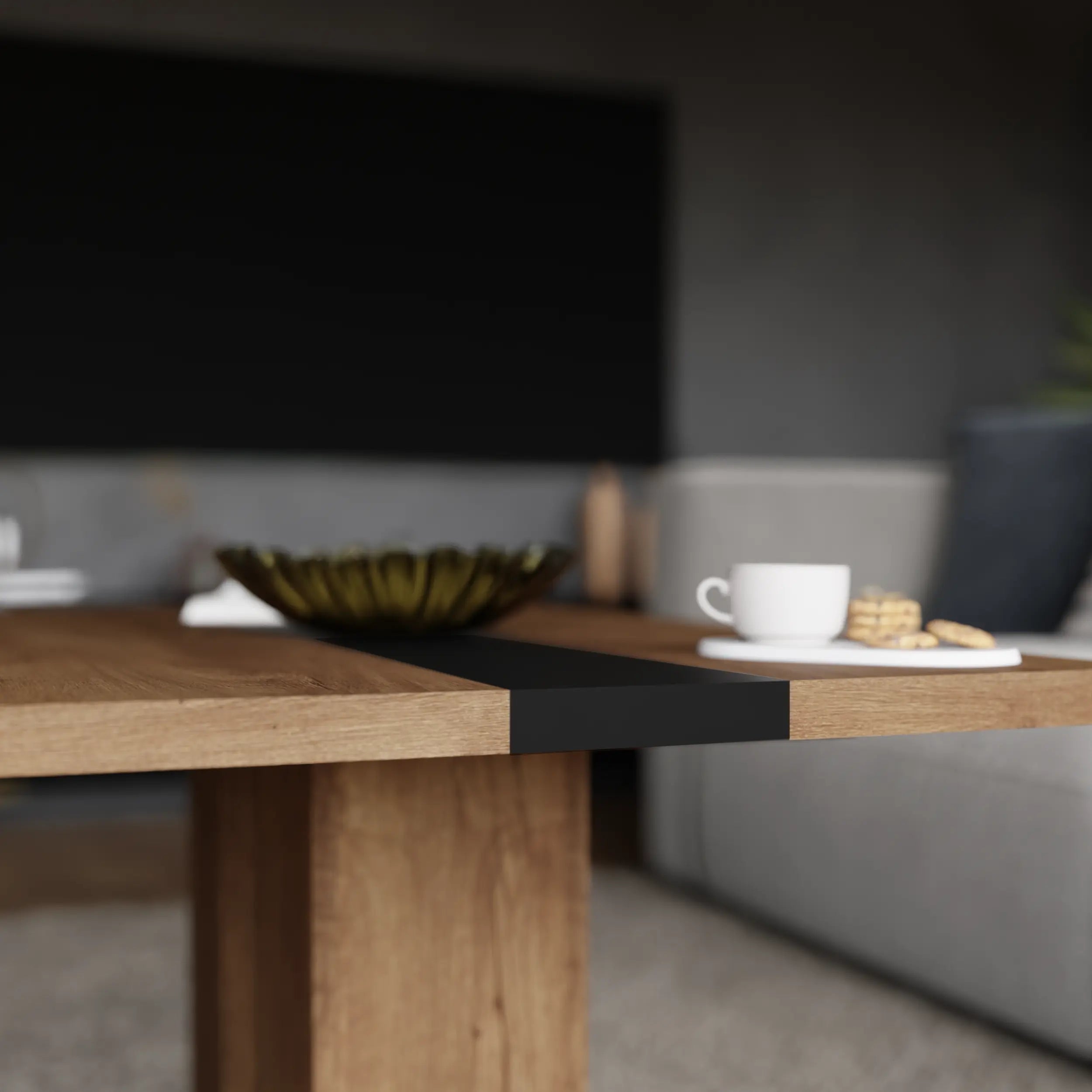 Ława Boston 110x60 cm Dąb Lefkas Nowoczesna Ława do Salonu Stolik Kawowy Czekoladowy Dąb Milo Furniture
