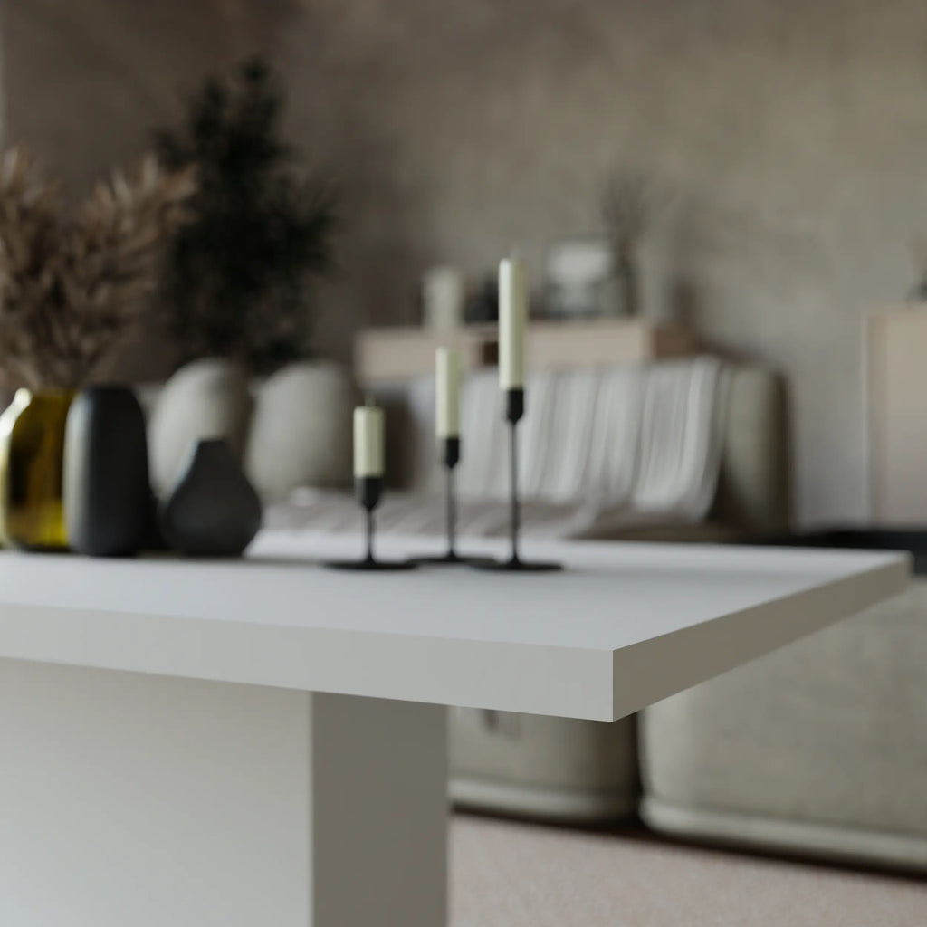Ława Denver 110x60 cm Biała Nowoczesna Ława do Salonu Stolik Kawowy Milo Furniture
