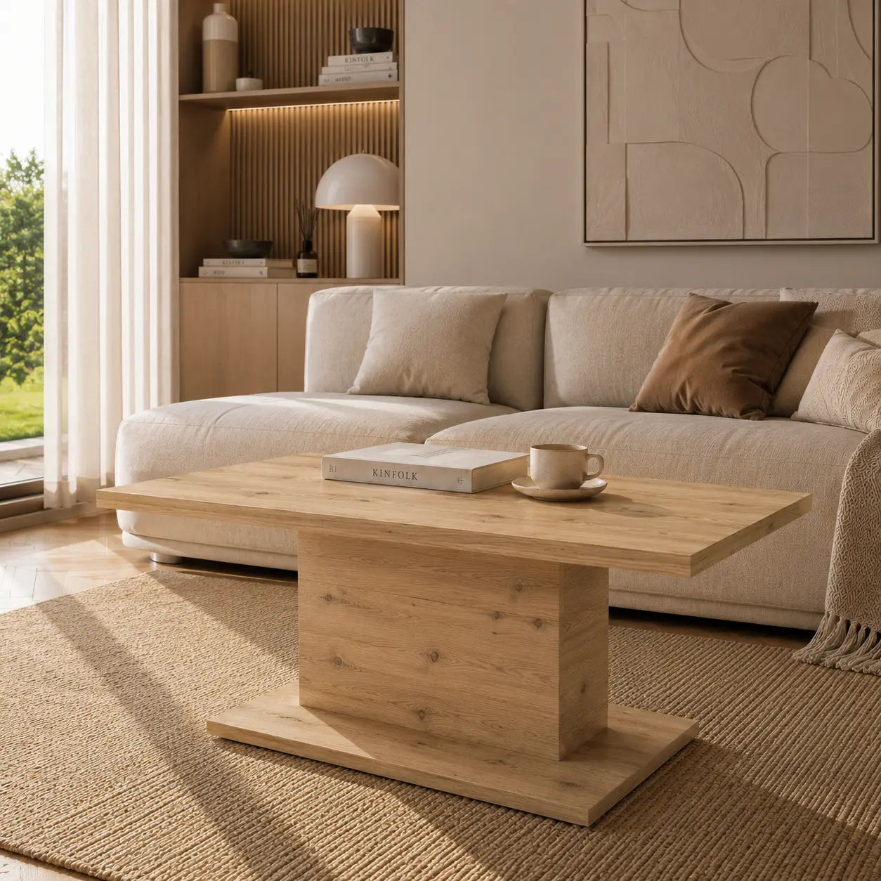 Ława Denver 110x60 cm Dąb Artisan Nowoczesna Ława do Salonu Stolik Kawowy Milo Furniture