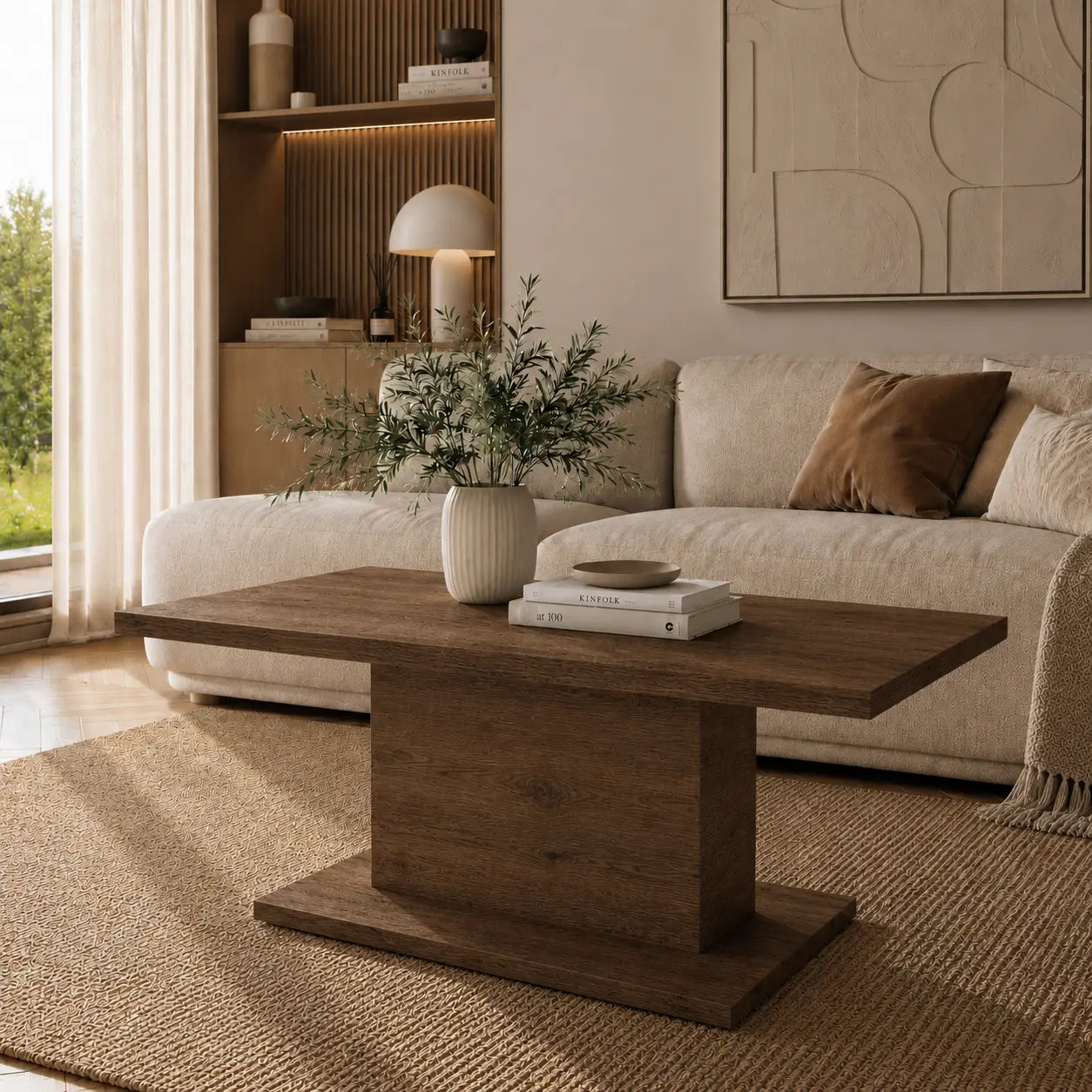 Ława Denver 110x60 cm Dąb Lefkas Nowoczesna Ława do Salonu Stolik Kawowy Milo Furniture