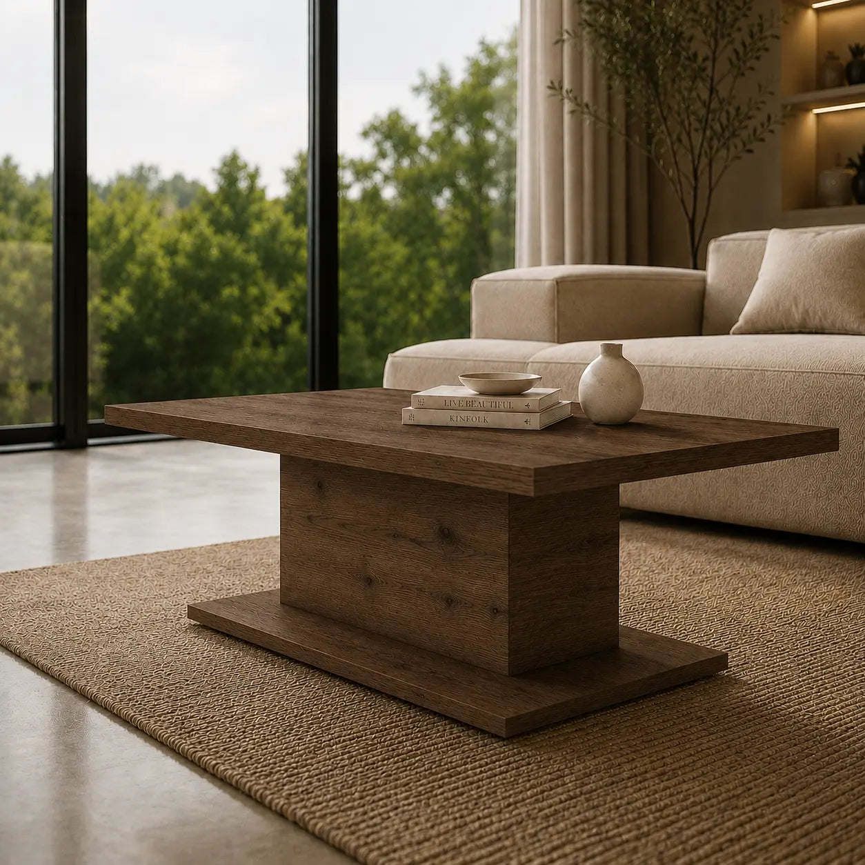 Ława Denver 110x60 cm Dąb Lefkas Nowoczesna Ława do Salonu Stolik Kawowy Milo Furniture