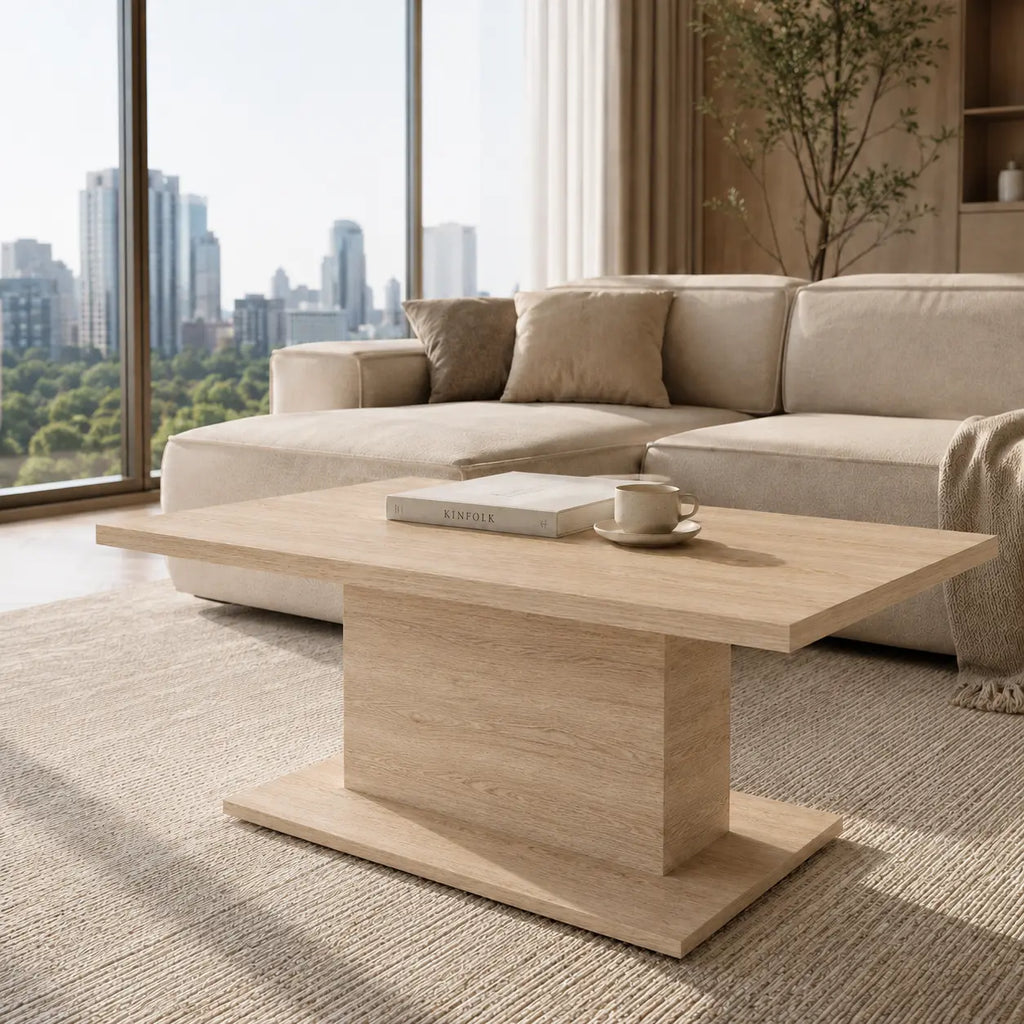 Ława Denver 110x60 cm Dąb Sonoma Nowoczesna Ława do Salonu Stolik Kawowy Milo Furniture