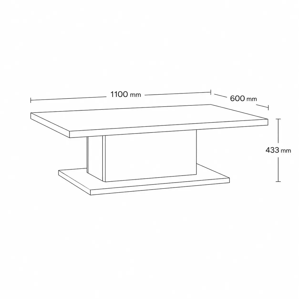 Ława Denver 110x60 cm Dąb Lefkas Nowoczesna Ława do Salonu Stolik Kawowy Milo Furniture