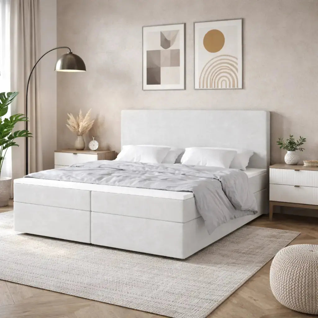 Łóżko Kontynentalne DALI z Materacem 140–180x200 Monolith Nowoczesne Komfortowe Milo Furniture