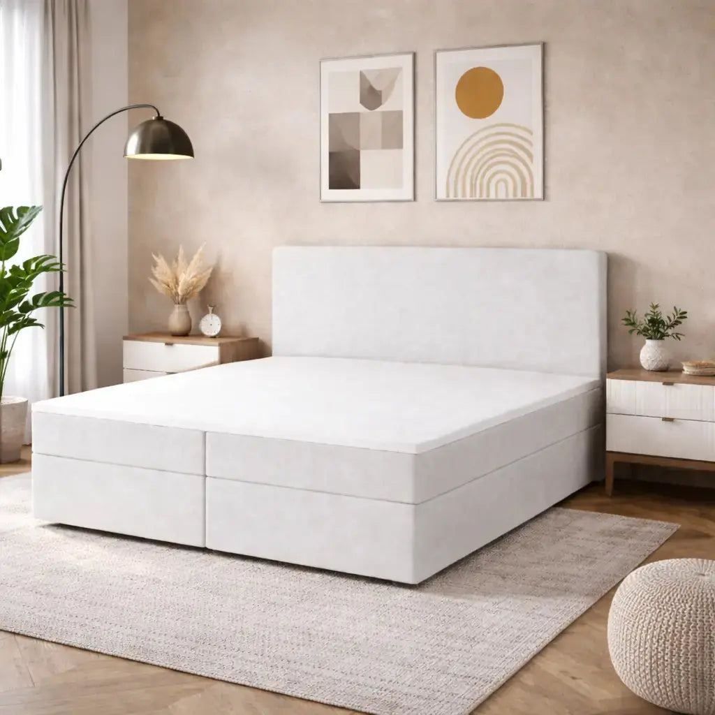 Łóżko Kontynentalne DALI z Materacem 140–180x200 Monolith Nowoczesne Komfortowe Milo Furniture