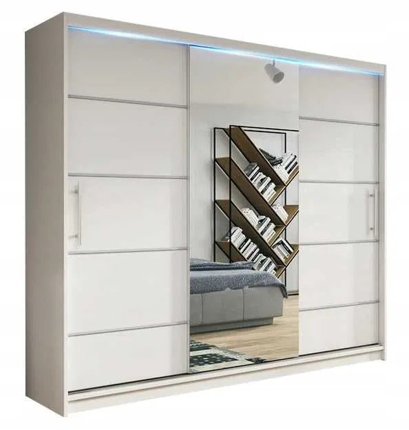 Szafa Przesuwna Garderoba z lustrem TIO3 180cm do Salonu i Sypialni