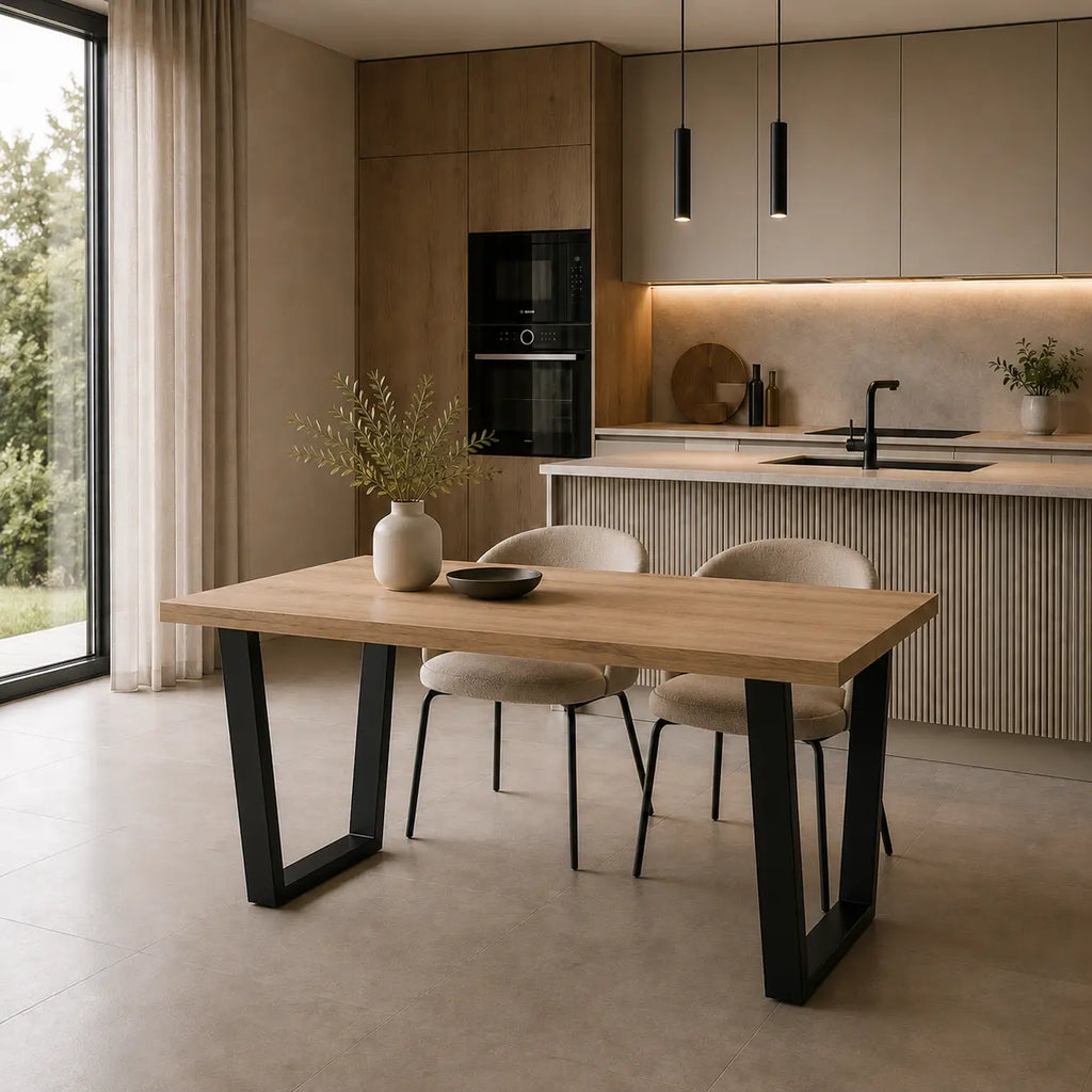 Stół Cezar 138x90 cm Biały / Dąb Lancelot Nowoczesny Stół do Jadalni i Salonu Milo Furniture