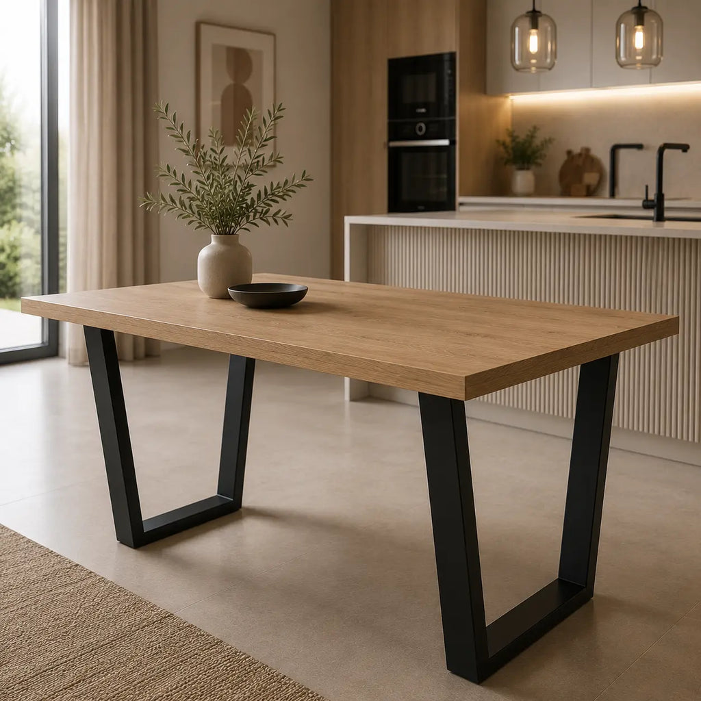 Stół Cezar 138x90 cm Biały / Dąb Lancelot Nowoczesny Stół do Jadalni i Salonu Milo Furniture