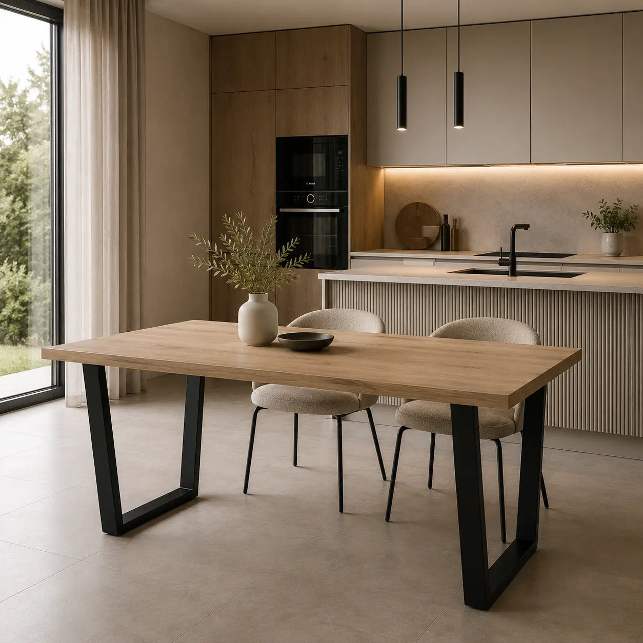 Stół Cezar 185x90 cm Biały / Dąb Lancelot Duży Stół do Jadalni i Salonu Milo Furniture