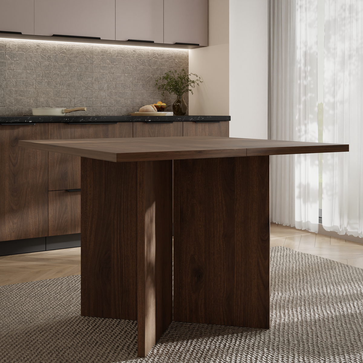 Stół FORM Rozkładany 100-188cm Orzech Okapi – Nowoczesny do Jadalni