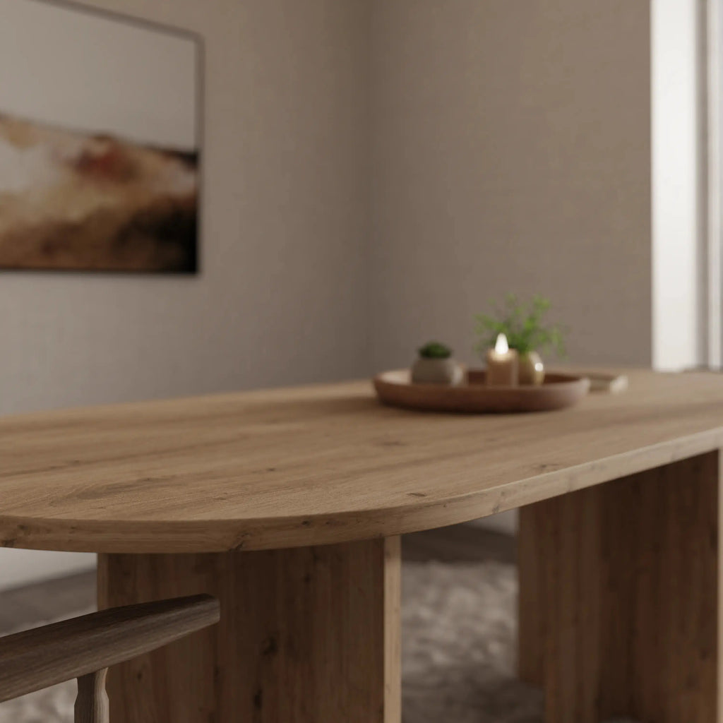 Stół LOEN 204x90 cm Dąb Artisan Owalny Stół do Jadalni i Salonu Milo Furniture