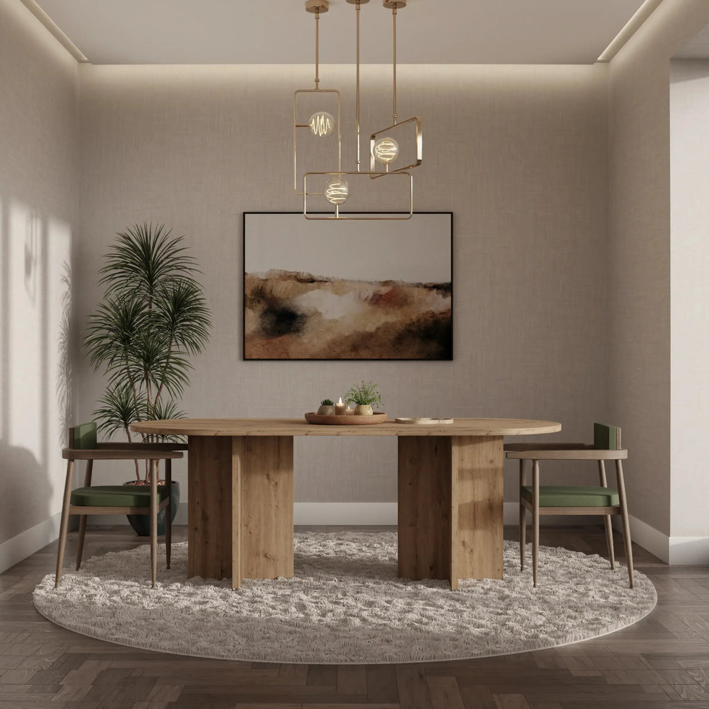Stół LOEN 204x90 cm Dąb Artisan Owalny Stół do Jadalni i Salonu Milo Furniture