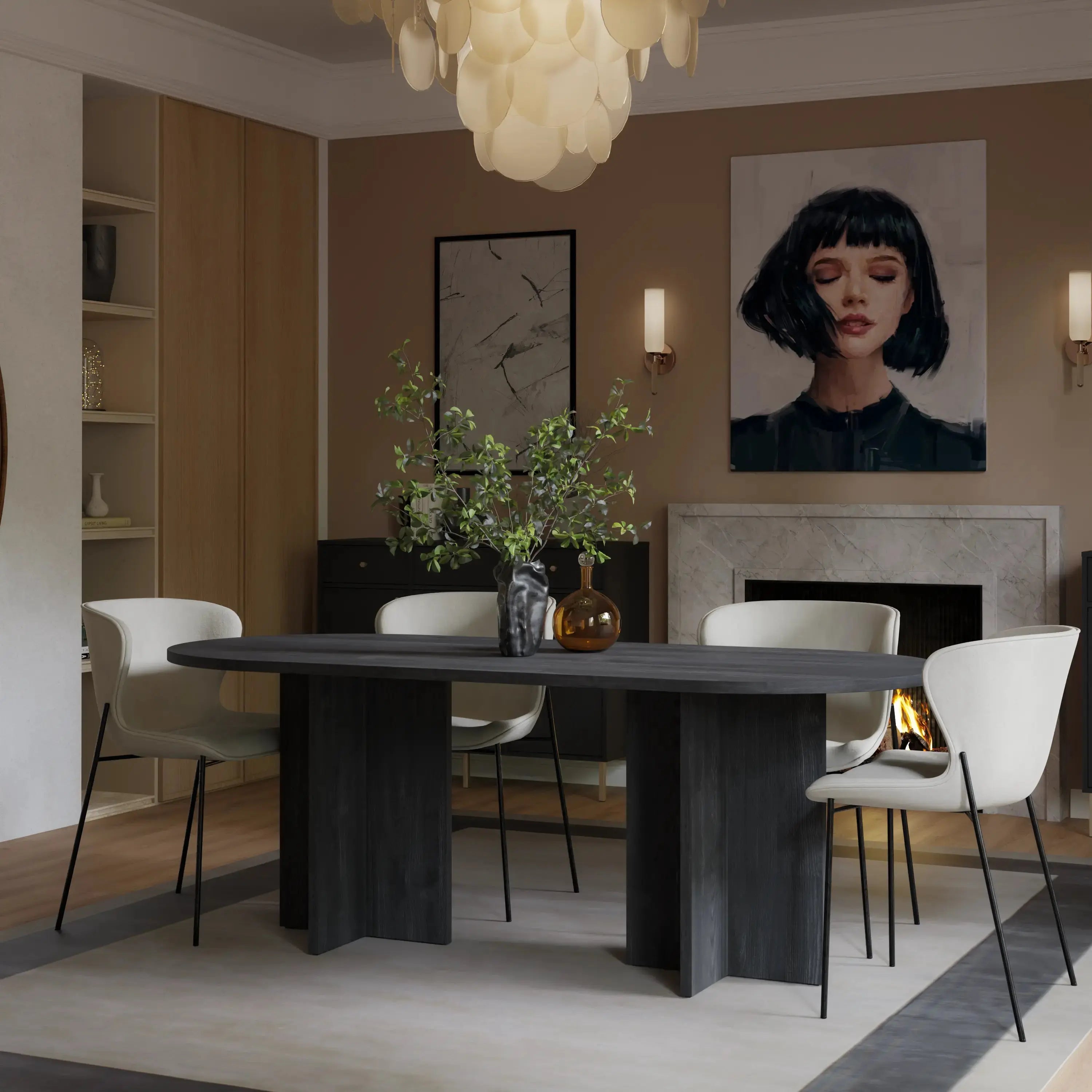 Stół LOEN 204x90 cm Portland Owalny Stół do Jadalni i Salonu Milo Furniture