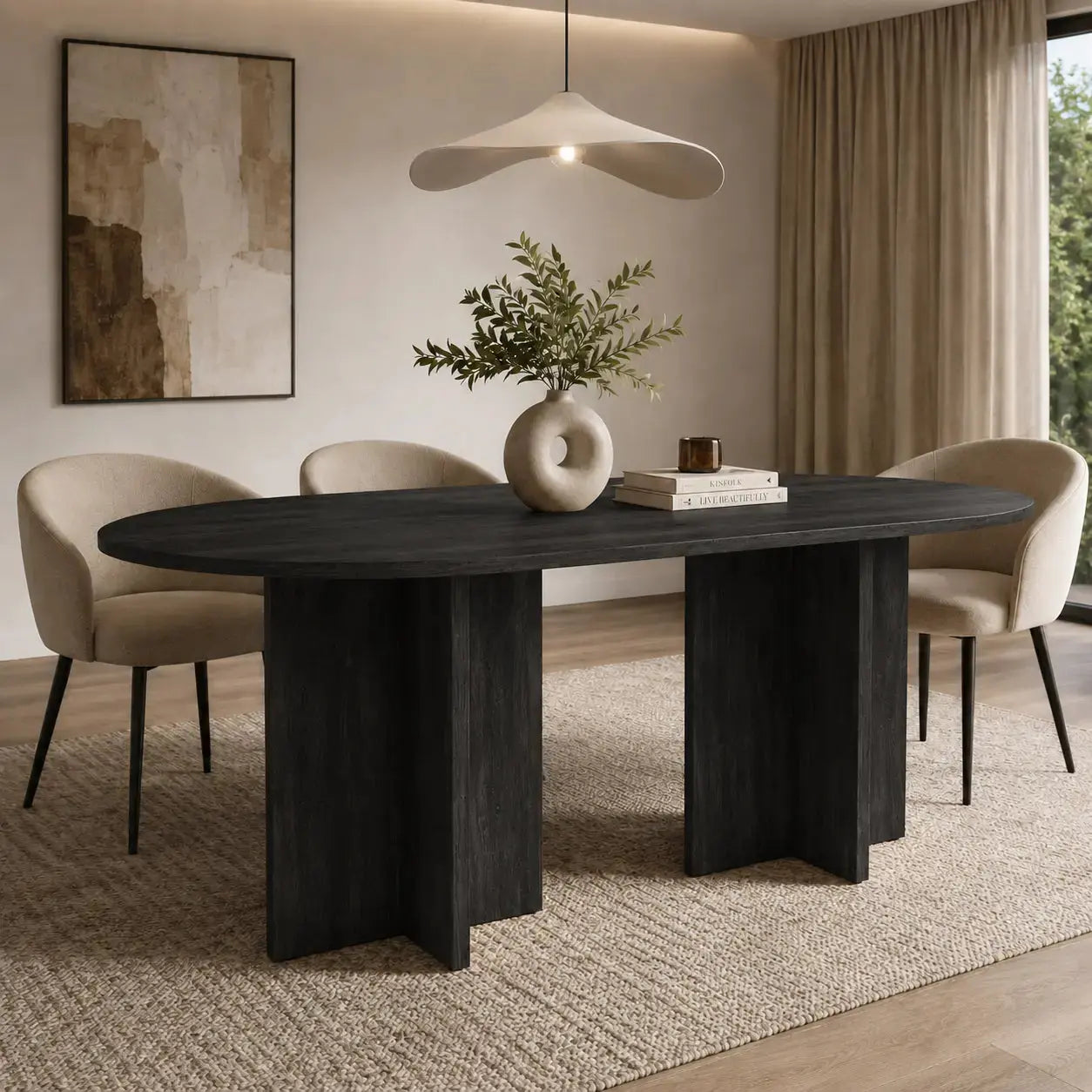 Stół LOEN 204x90 cm Portland Owalny Stół do Jadalni i Salonu Milo Furniture
