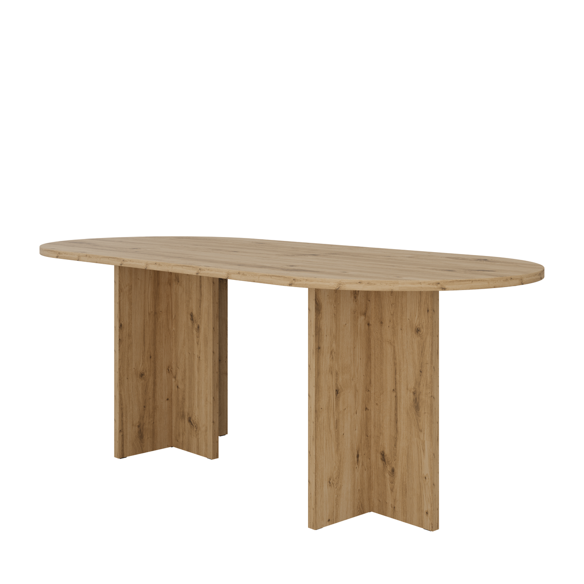 Stół LOEN 204x90cm Dąb Artisan – Owalny Stół do Jadalni i Salonu 8–10 Osób