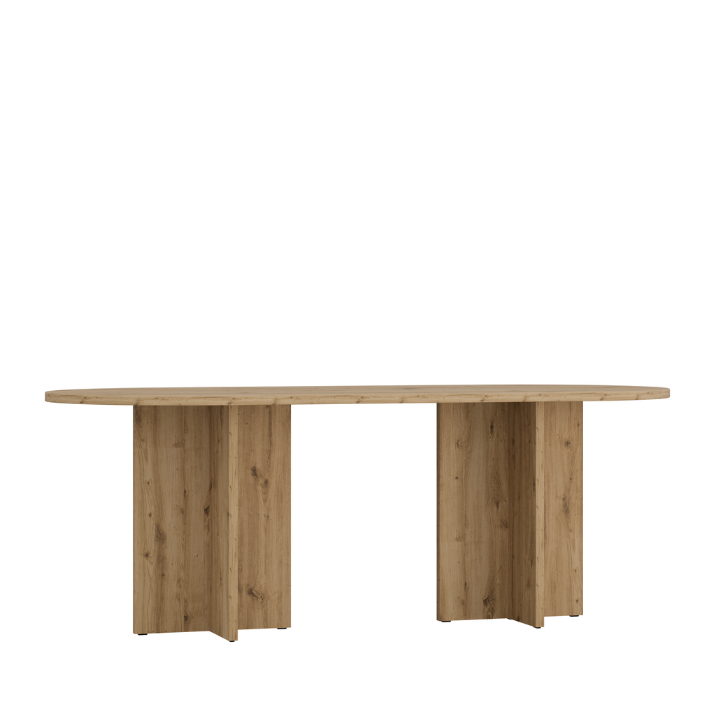 Stół LOEN 204x90cm Dąb Artisan – Owalny Stół do Jadalni i Salonu 8–10 Osób
