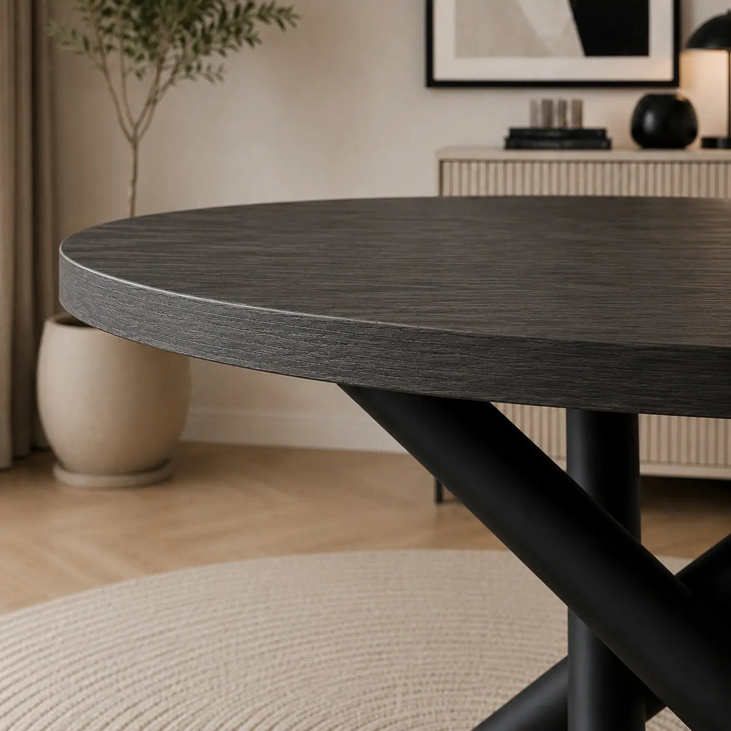 Stół Okrągły OSLO 110cm Jesion Portland – Nowoczesny Stół dla 4 Osób Milo Furniture