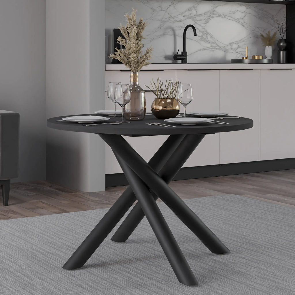 Stół Okrągły OSLO 110cm Jesion Portland – Nowoczesny Stół dla 4 Osób Milo Furniture