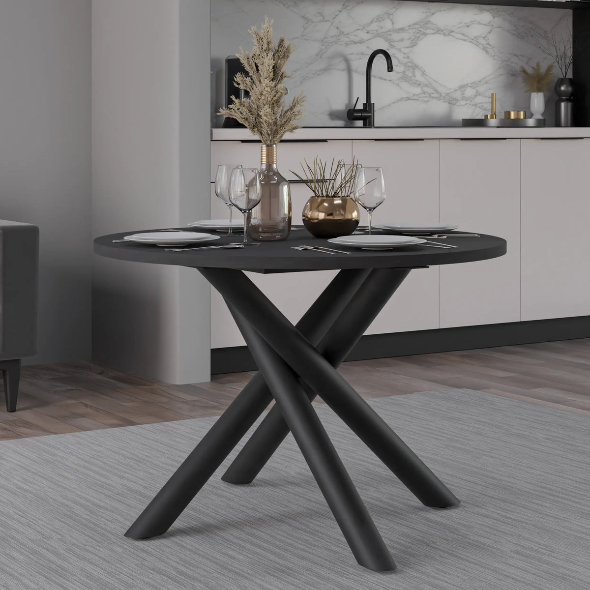 Stół Okrągły OSLO 110cm Jesion Portland – Nowoczesny Stół dla 4 Osób Milo Furniture