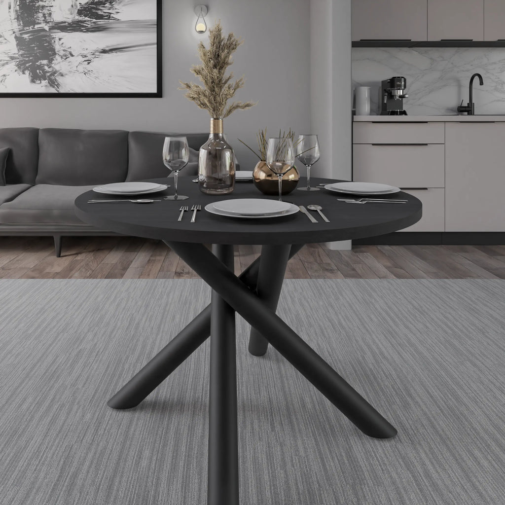 Stół Okrągły OSLO 110cm Jesion Portland – Nowoczesny Stół dla 4 Osób Milo Furniture