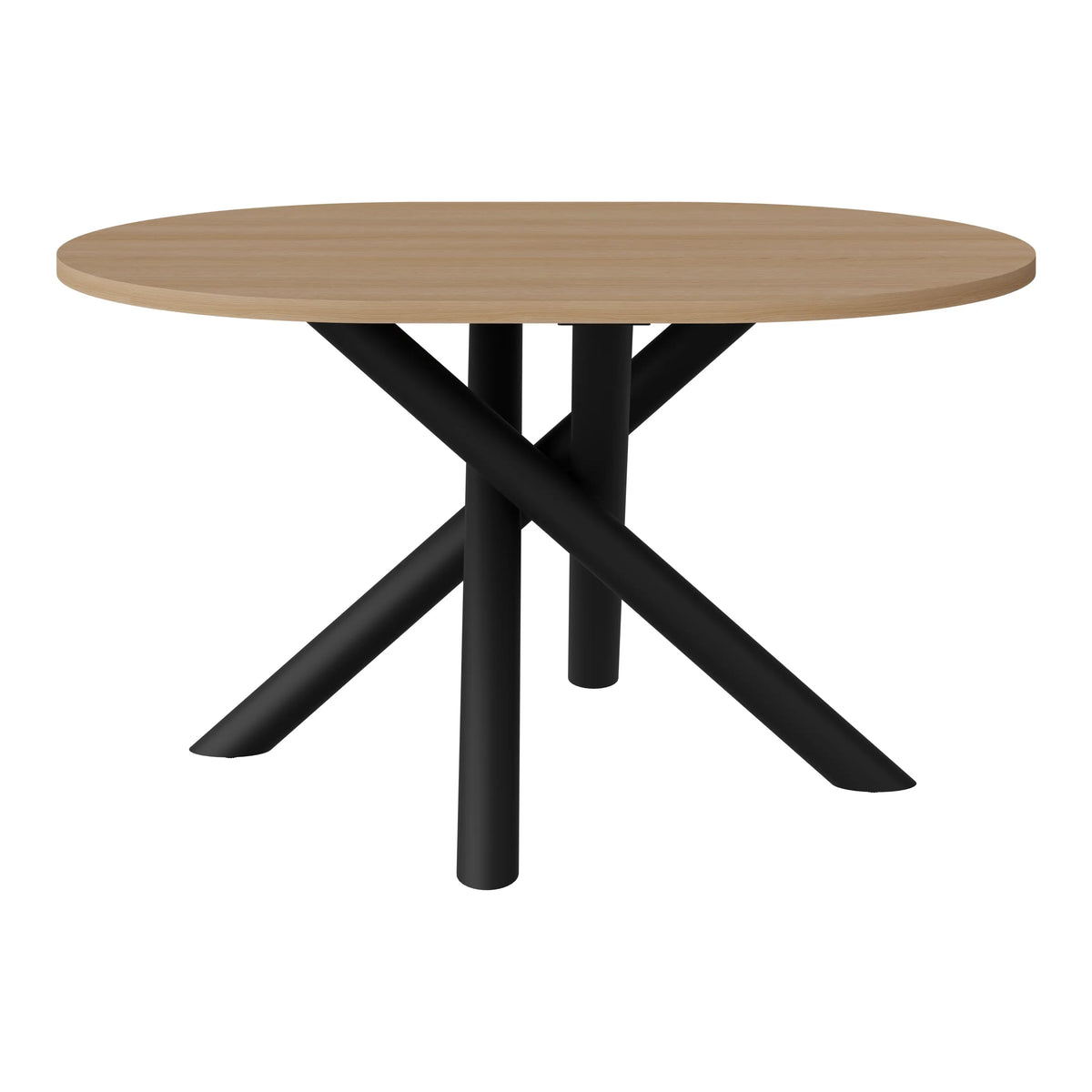 Stół OSLO Owalny 138×100cm Dąb Lindberg – Czarna Metalowa Podstawa Milo Furniture