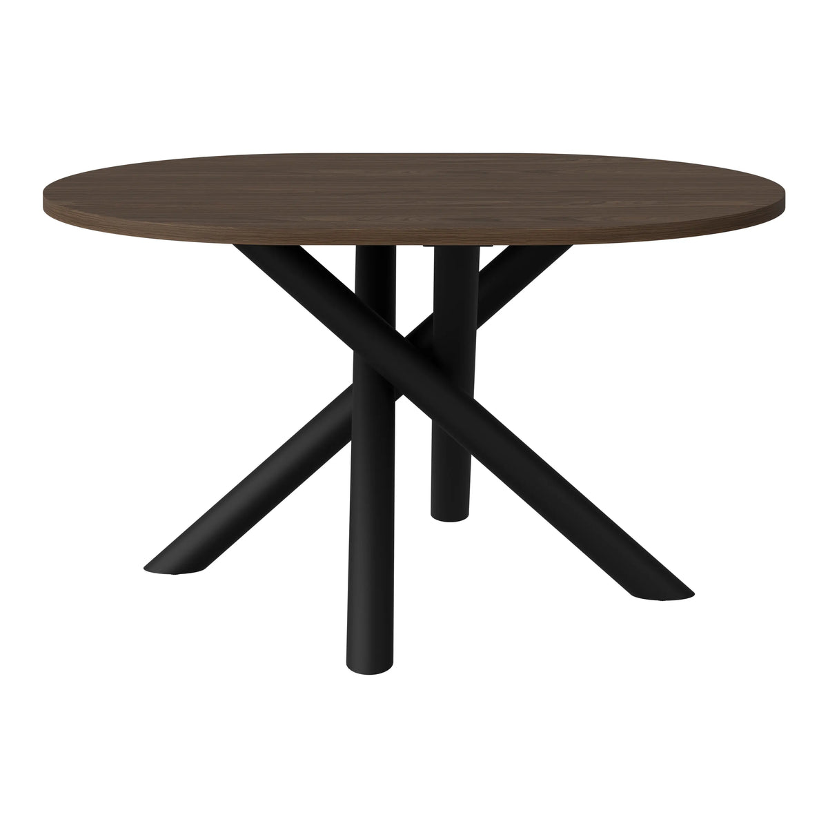 Stół OSLO Owalny 138×100cm Orzech Wisconsin – Czarna Metalowa Podstawa Milo Furniture