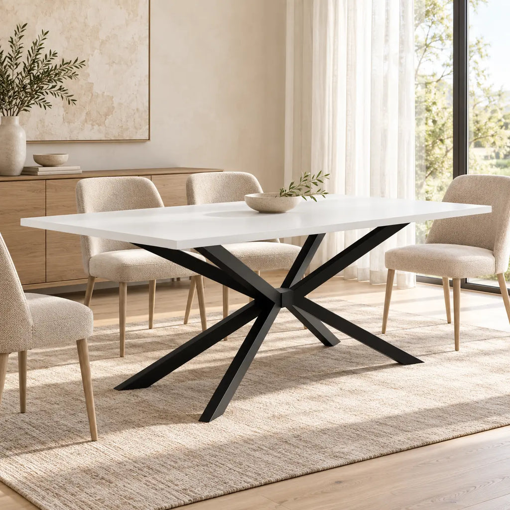 Stół TROMSO 185×90cm Biały – Nowoczesny Loftowy Stół do Jadalni Milo Furniture