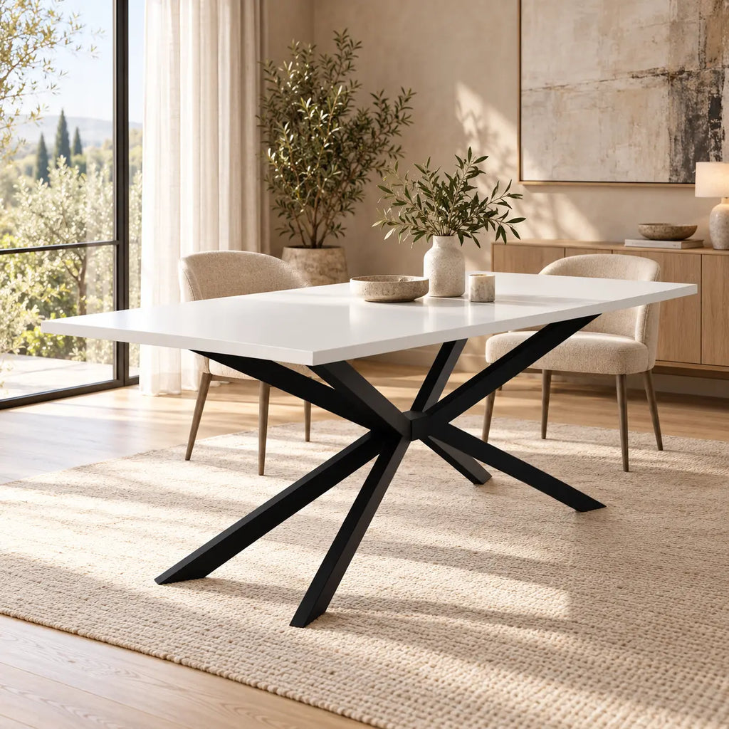 Stół TROMSO 185×90cm Biały – Nowoczesny Loftowy Stół do Jadalni Milo Furniture