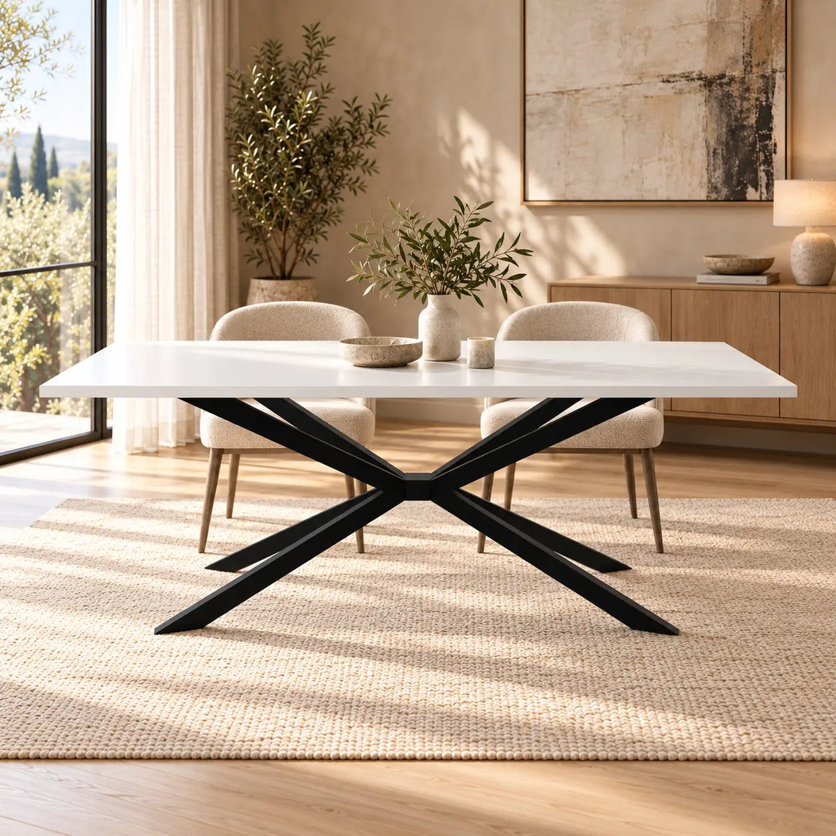 Stół TROMSO 185×90cm Biały – Nowoczesny Loftowy Stół do Jadalni Milo Furniture