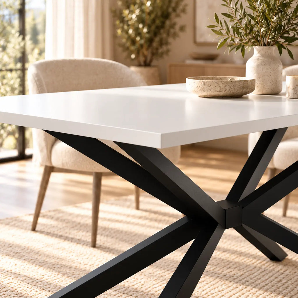 Stół TROMSO 185×90cm Biały – Nowoczesny Loftowy Stół do Jadalni Milo Furniture