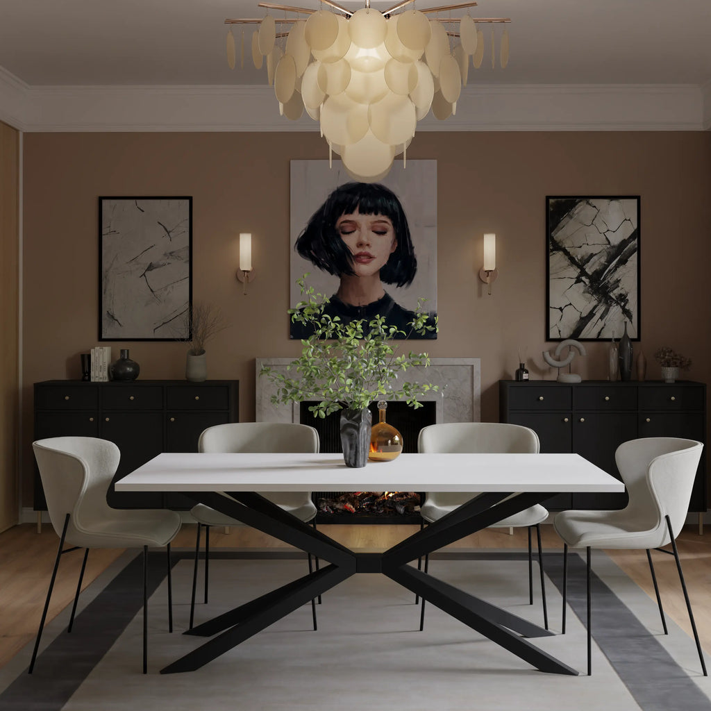 Stół TROMSO 185×90cm Biały – Nowoczesny Loftowy Stół do Jadalni Milo Furniture