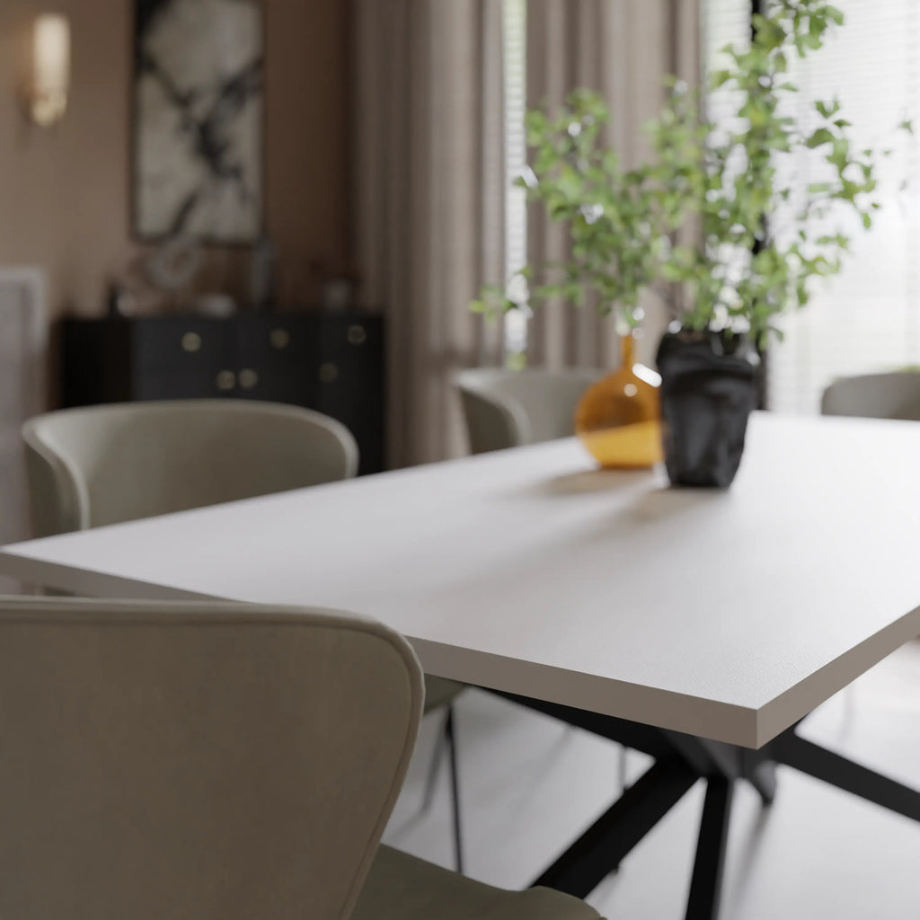 Stół TROMSO 185×90cm Biały – Nowoczesny Loftowy Stół do Jadalni Milo Furniture