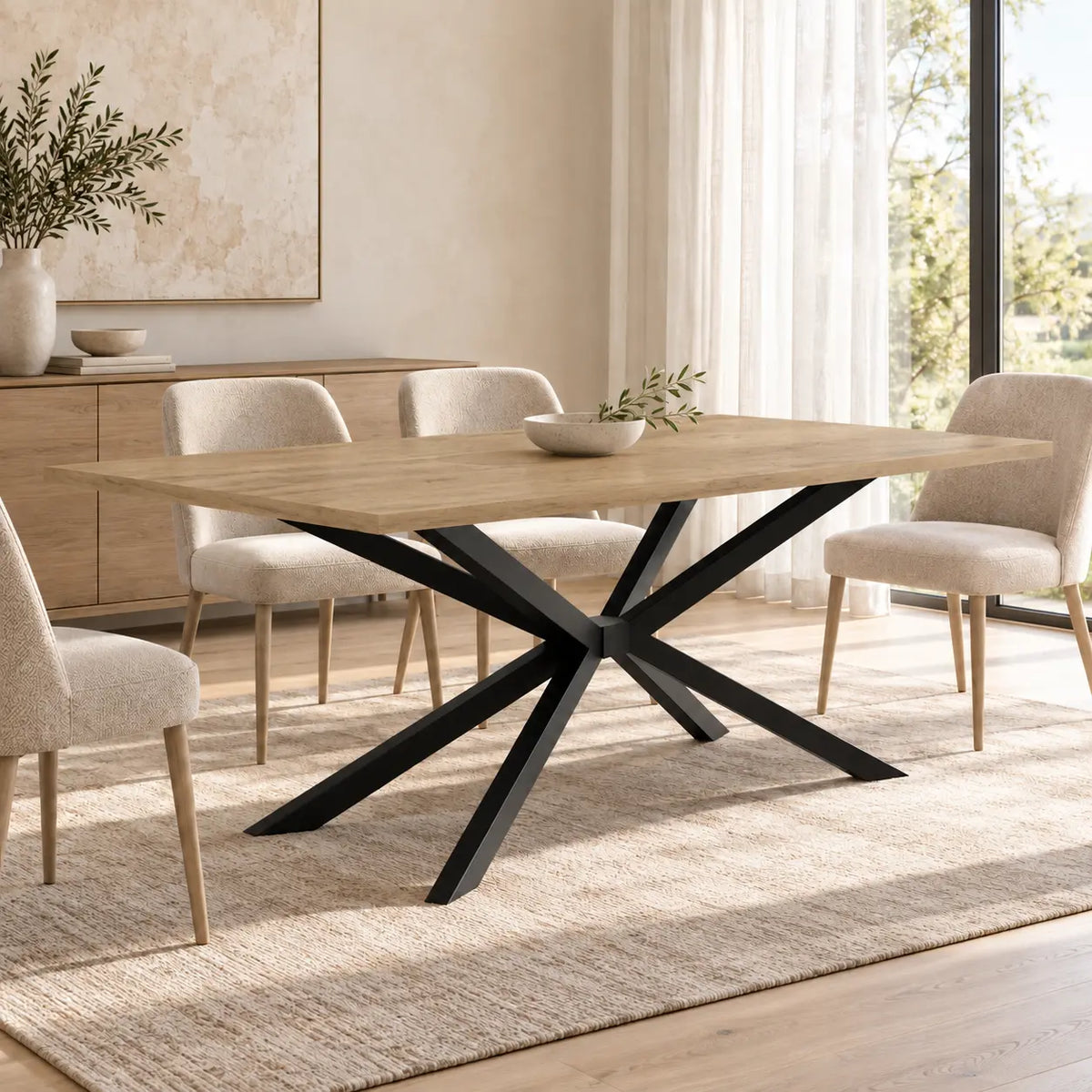 Stół TROMSO 185×90cm Dąb Lancelot – Nowoczesny Loftowy Stół do Jadalni Milo Furniture
