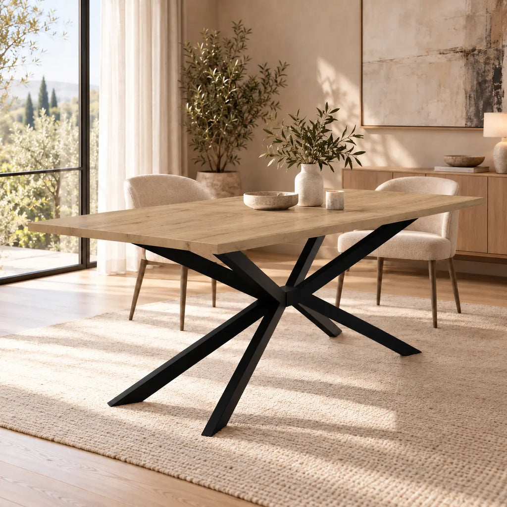 Stół TROMSO 185×90cm Dąb Lancelot – Nowoczesny Loftowy Stół do Jadalni Milo Furniture