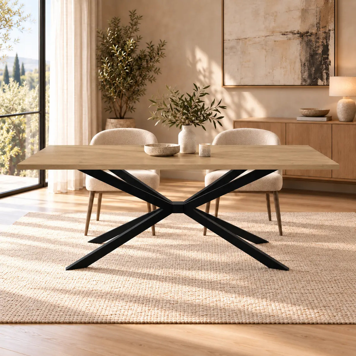 Stół TROMSO 185×90cm Dąb Lancelot – Nowoczesny Loftowy Stół do Jadalni Milo Furniture
