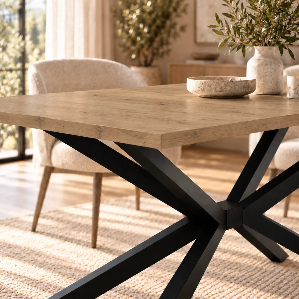 Stół TROMSO 185×90cm Dąb Lancelot – Nowoczesny Loftowy Stół do Jadalni Milo Furniture