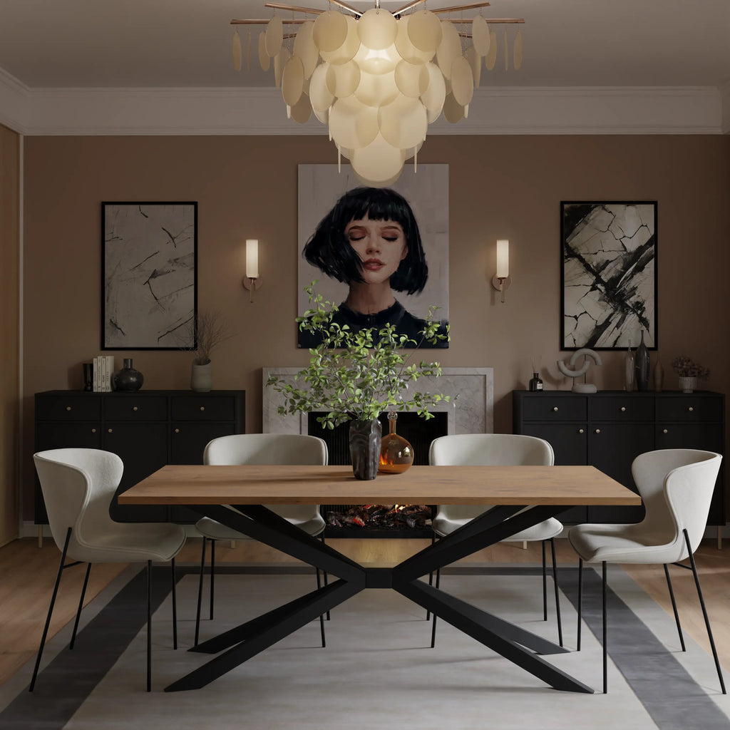 Stół TROMSO 185×90cm Dąb Lancelot – Nowoczesny Loftowy Stół do Jadalni Milo Furniture
