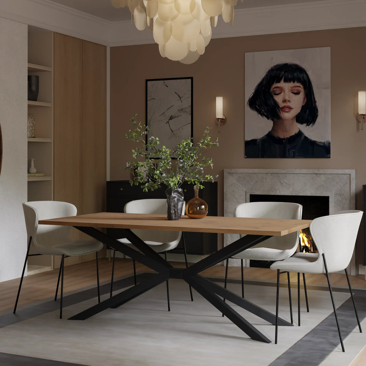 Stół TROMSO 185×90cm Dąb Lancelot – Nowoczesny Loftowy Stół do Jadalni Milo Furniture