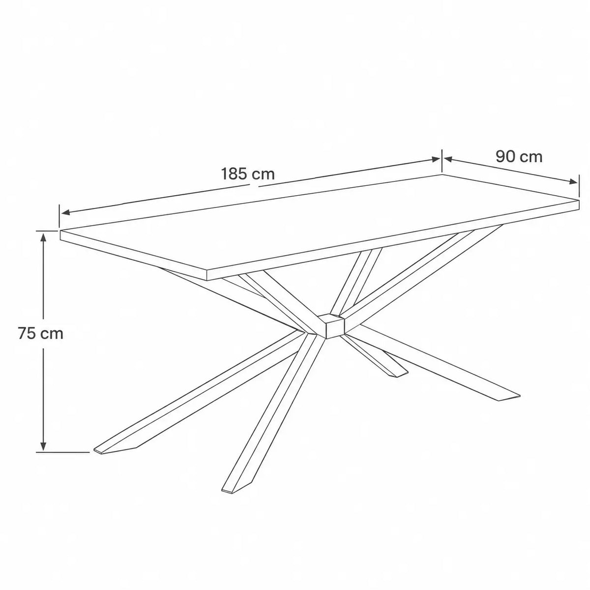 Stół TROMSO 185×90cm Biały – Nowoczesny Loftowy Stół do Jadalni Milo Furniture