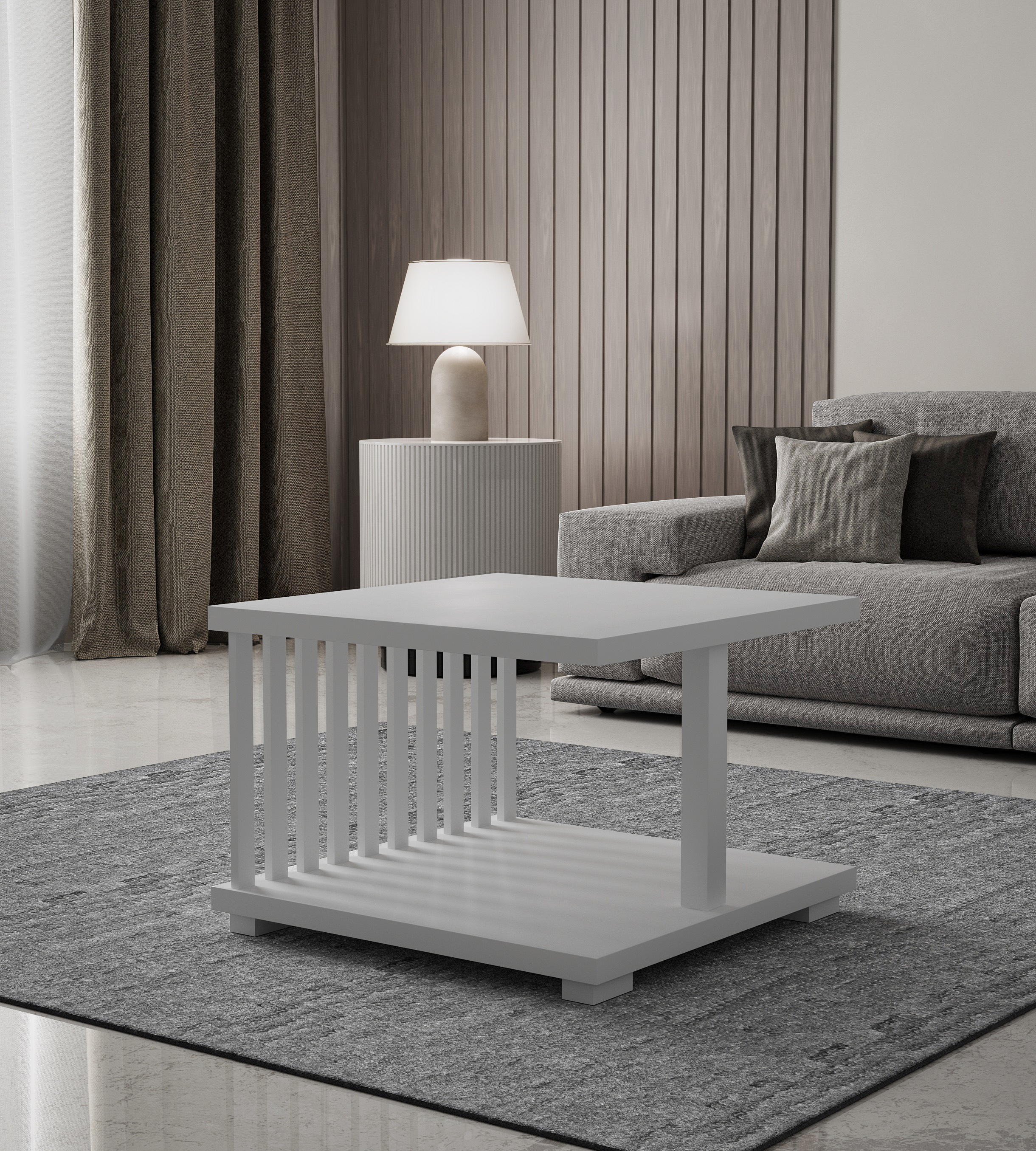 Stolik Kawowy Arctic Elegance Biały 60x60 – subtelność, która robi różnicę