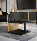 Stolik Kawowy Noctis Aurum Czarny Połysk/Złoto 60x60 - elegancja w najlepszym wydaniu