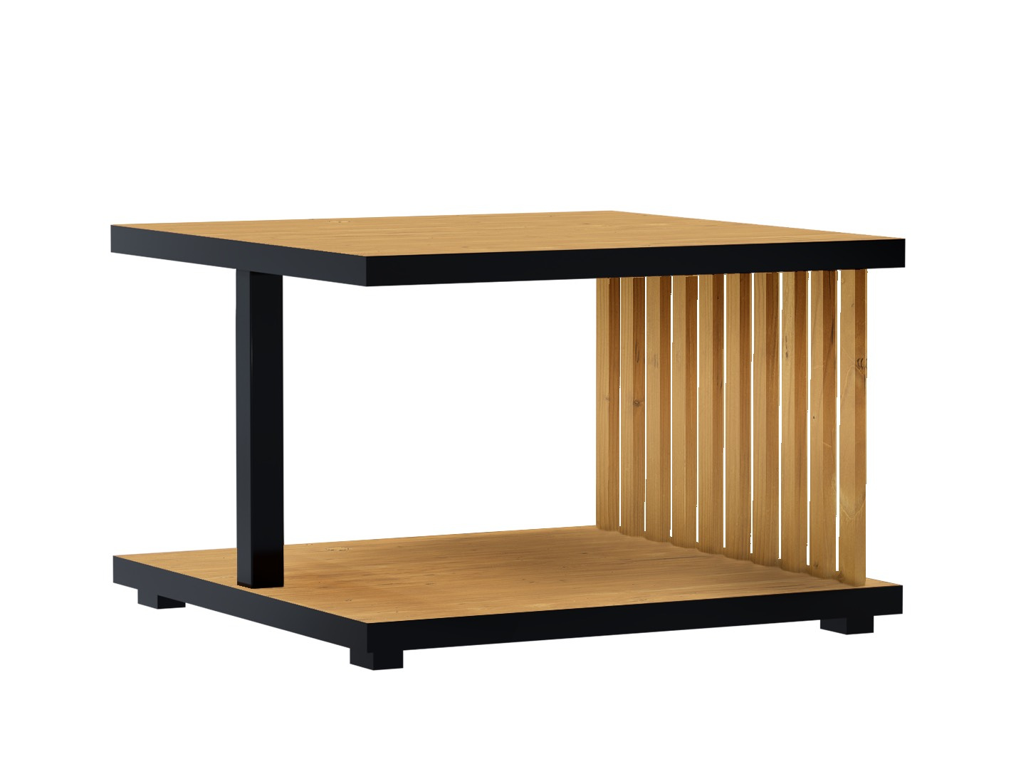 Stolik Kawowy Nordic Oak Dąb Artisan /Czarny 60x60 - naturalna prostota z klasą