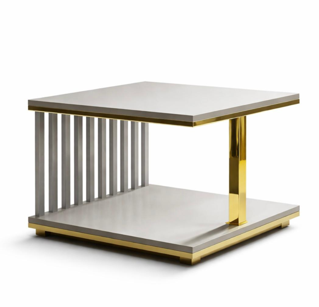 Stolik Kawowy Kaszmir/Złoto 60x60 - elegancja, która się wyróżnia