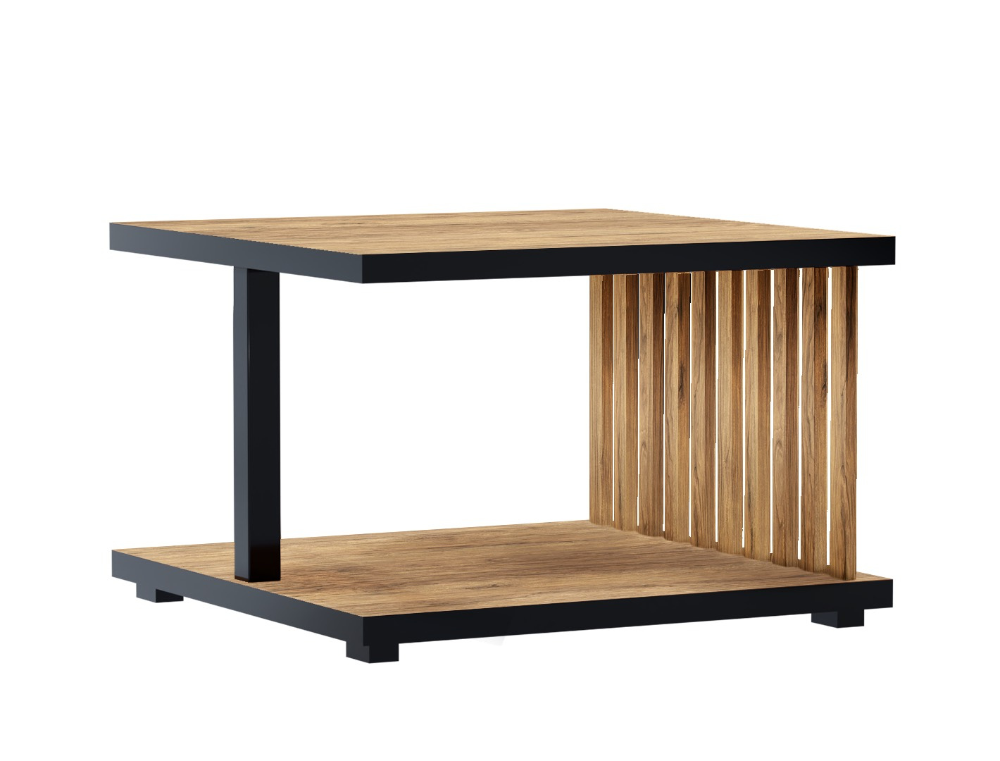 Stolik Kawowy Imperium Wood Dąb Wotan/Czarny 60x60 - siła natury i klasyka w jednym