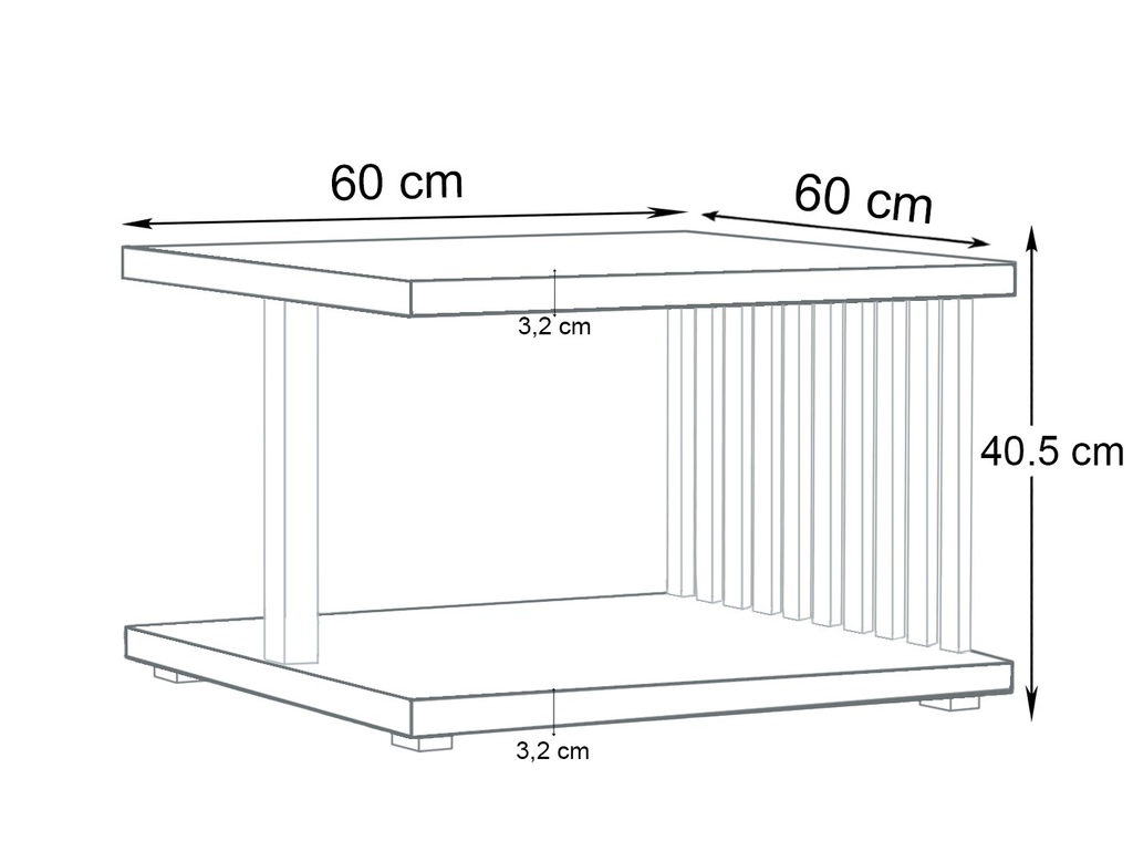 Stolik Kawowy Onyx Noir Czarny 60x60 – elegancja w matowej czerni